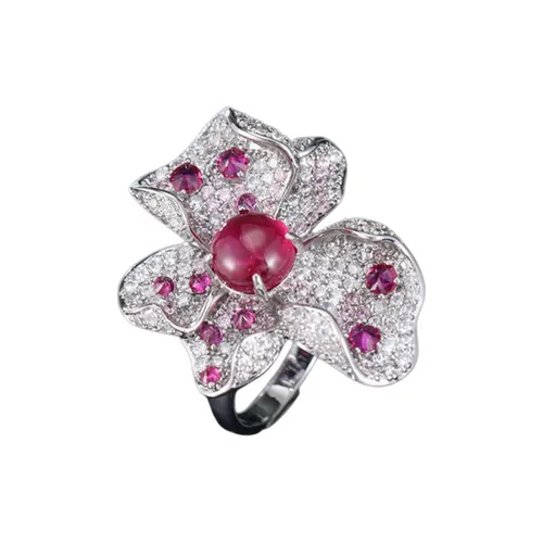 Nhẫn Nữ Kya Jewel Gentle Bloom KSR6-Đ Màu Đỏ Bạc
