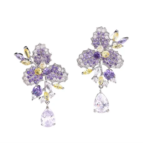 Khuyên Tai Nữ Kya Jewel Dreaming Holly KE26 Màu Tím
