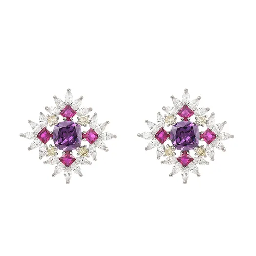 Khuyên Tai Nữ Kya Jewel Lilac Bloom KE19 Màu Bạc/Tím