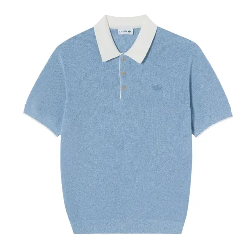 Áo Polo Nam Lacoste Short Sleeve Sweater Regular Fit PH943E AEY Màu Xanh Da Trời Size 3