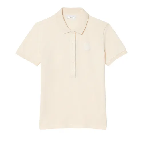 Áo Polo Nữ Lacoste Women's Slim Fit Washed Effect Petit Piqué Polo PF4123-51 XFJ Màu Kem