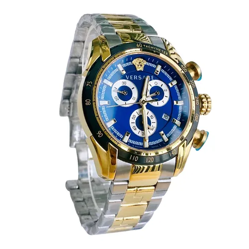 Đồng Hồ Nam Versace Quartz VE2I01021 Màu Xanh - Vàng
