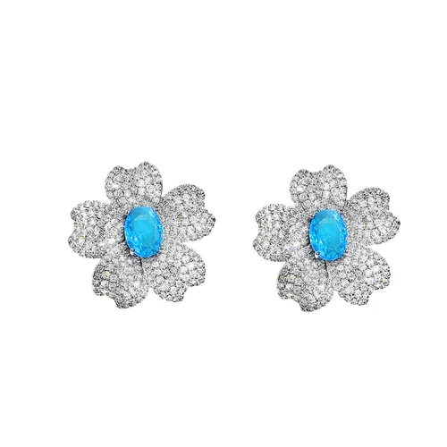 Khuyên Tai Nữ Kya Jewel Azure Dew KE22 Màu Xanh/Trắng