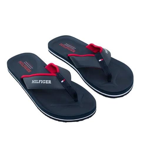 Dép Xỏ Ngón Nam Tommy Hilfiger Logo Flip-Flops Màu Xanh Navy Size 44