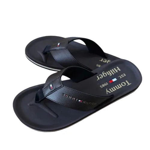 Dép Xỏ Ngón Nam Tommy Hilfiger Logo Flip-Flops Màu Đen Size 44