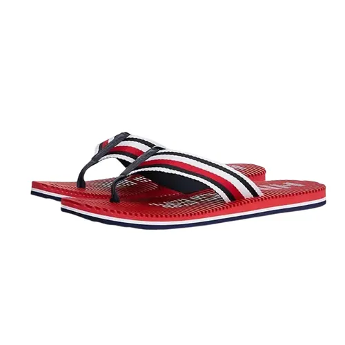 Dép Xỏ Ngón Nam Tommy Hilfiger Flip Flop Sandal Màu Đỏ Size 41
