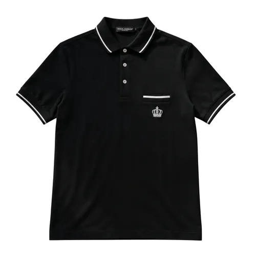 Áo Polo Nam Dolce & Gabbana D&G With Front Pocket G8GX5T FU7EN N0000 Màu Đen Size 46