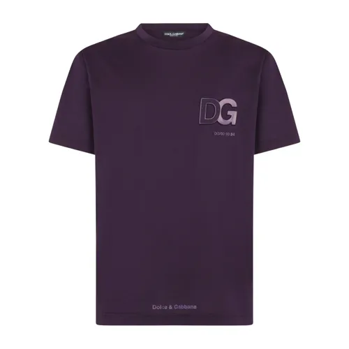 Áo Phông Nam Dolce & Gabbana D&G G8NB3Z FU7EQ B0324 Embossed T-Shirt Màu Tím
