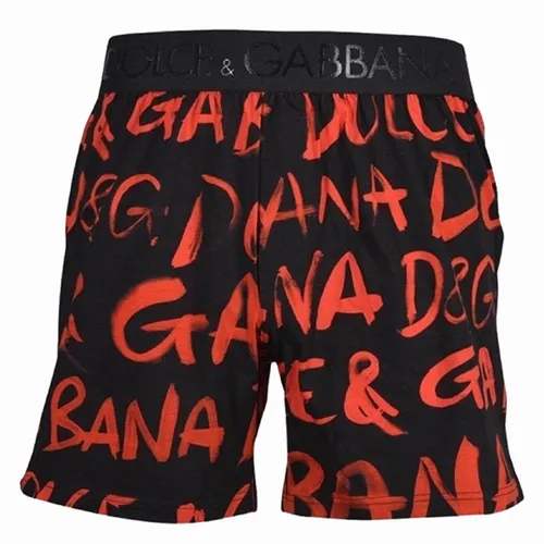 Quần Short Nam Dolce & Gabbana D&G M4D69JFSGZDHNSBSLOGO3 Màu Đen Họa Tiết Size 3