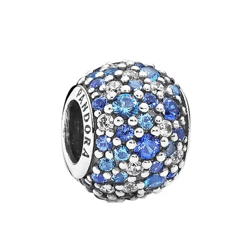 Hạt Vòng Charm Pandora Sky Mosaic Pave Ball 791261NSBMX Màu Xanh