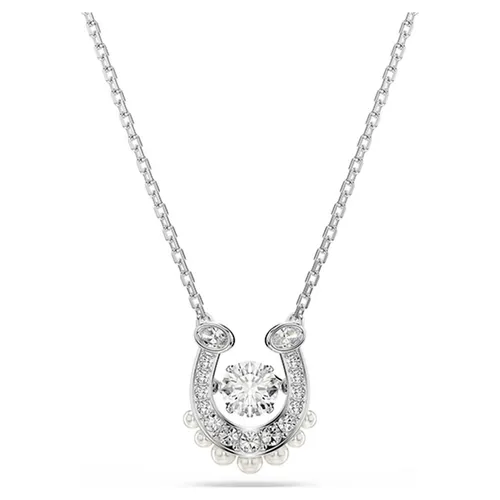 Dây Chuyền Nữ Swarovski Symbolica Pendant Crystal Pearl Round Cut Pavé Horse Shoe White Rhodium 5736972 Màu Bạc Trắng