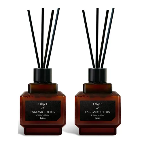 Set 2 Chai Tinh Dầu Nước Hoa Khuếch Tán Hương Thơm Hetras Objet Diffuser England Cotton (2 x 200ml)