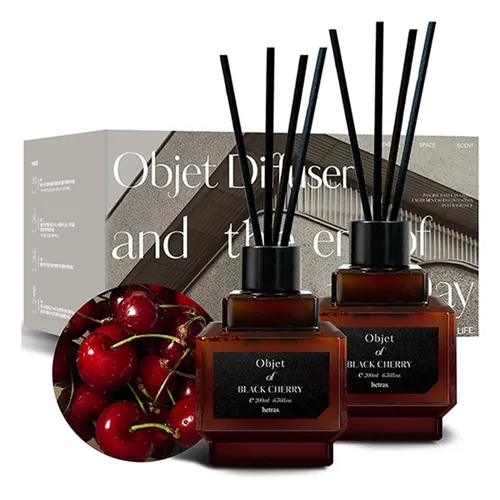 Set 2 Chai Tinh Dầu Nước Hoa Khuếch Tán Hương Thơm Hetras Objet Diffuser Black Cherry (200ml x 2)