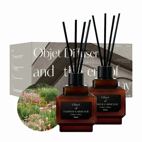 Set 2 Chai Tinh Dầu Nước Hoa Khuếch Tán Hương Thơm Hetras Objet Diffuser Flower Gardener (200ml x 2)