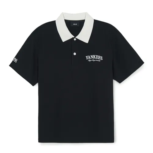 Áo Polo MLB Basic Small Letter Comfortable Fit New York Yankees 3APQB0263-50BKS Màu Đen