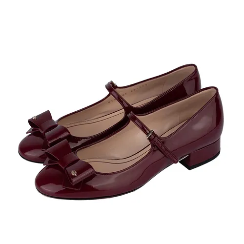 Giày Cao Gót Nữ Gucci Ballet Flat With Bow Mini Logo In Red 835748 0B9J0 6207 Màu Đỏ Size 36