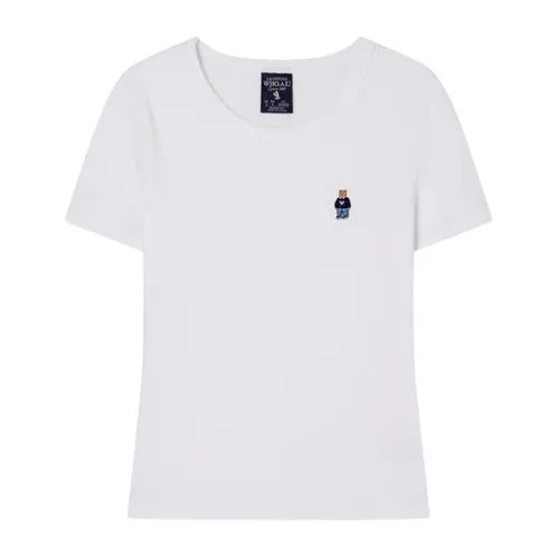Áo Phông Nữ WHOAU Steve Ribbed Short Sleeve WHRAG2451F Tshirt Màu Ivory