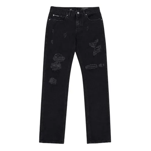 Quần Jean Nam Dolce & Gabbana D&G Washed Regular Fit With Sport Tag GYJCCD G8LL3 Màu Đen Size 44