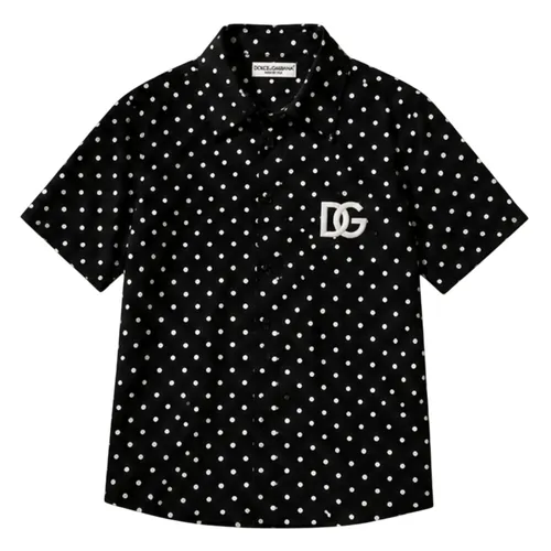 Áo Sơ Mi Nam Dolce & Gabbana D&G Black Dolce Polka-Dot Shirt G5FX9ZGH443 Màu Đen Size 40