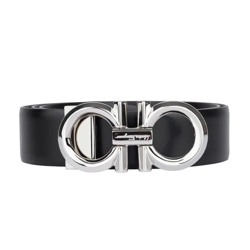 Thắt Lưng Nam Salvatore Ferragamo Silver Logo In Black Leather 67 99939 Màu Đen Size 85