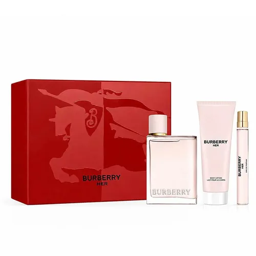Set Nước Hoa Nữ Burberry Her EDP 3 Món (100ml + Mini 10ml + Body Lotion 75ml)