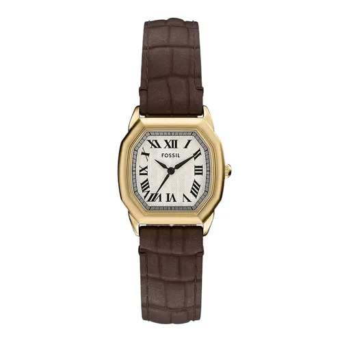 Đồng Hồ Nữ Fossil Harlow 27mm Three-Hand Brown Croco Leather Watch ES5426 Màu Nâu