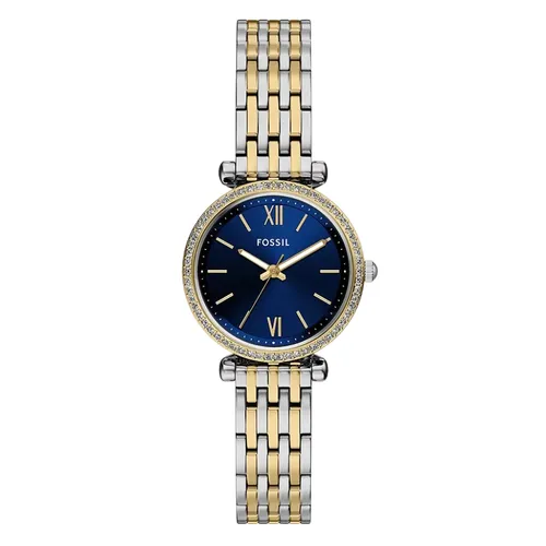 Đồng Hồ Nữ Fossil Carlie 28mm Three-Hand Two-Tone Stainless Steel Watch ES5438 Màu Bạc Phối Vàng