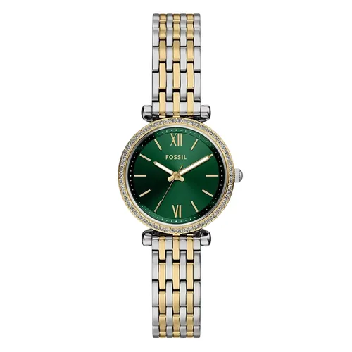 Đồng Hồ Nữ Fossil Carlie 28mm Three-Hand Two-Tone Stainless Steel Watch ES5439 Màu Bạc Phối Vàng