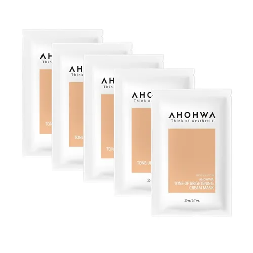 Combo 5 Mặt Nạ Ủ Trắng Dạng Kem Ahohwa Tone-up Brightening Cream Mask (5 x 20g)