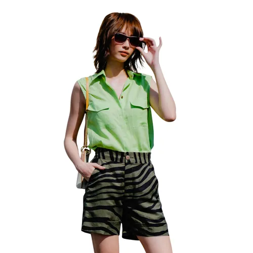 Quần Short Nữ F2 Fashion & Freedom Linen QS65-RD-S-0422 Màu Xanh Rêu Size S