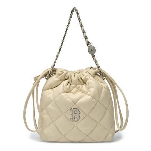 Túi Đeo Chéo Nữ MLB Basic Quilted PU Mini Bucket Crossbody Bag Boston Red Sox 3ACRBQ16N-43CRS Màu Trắng Kem