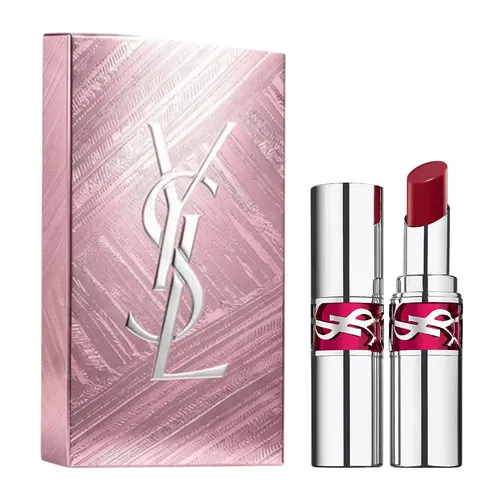 Set Son Dưỡng Yves Saint Laurent YSL Rouge Volupte Candy Glaze 17 Strawberry Cloud Màu Đỏ Hồng