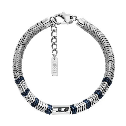 Vòng Đeo Tay Nam Diesel Logo D DX1572931 Màu Bạc Xanh