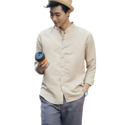 Áo Sơ Mi Nam F2 Fashion & Freedom Linen New Breeze SMM185-CFS-S-0619 Màu Cafe Sữa Size S