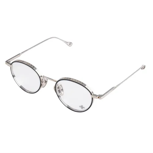 Gọng Kính Unisex Chrome Hearts Thick Mate Black/Shiny Silver Màu Bạc