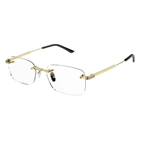 Gọng Kính Nam Cartier Rectangle Glasses CT0349O 001 Màu Vàng Đen