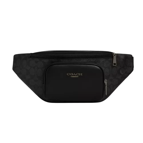 Túi Đeo Chéo Nam Coach Racer Small Belt Bag In Signature Canvas CBF77 Màu Đen