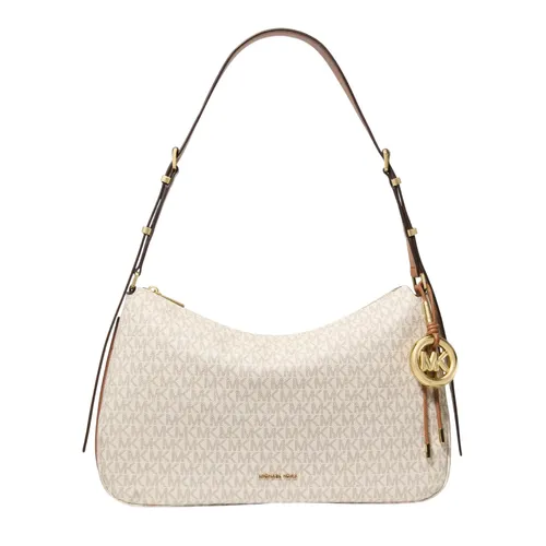 Túi Đeo Vai Nữ Michael Kors MK Nolita Medium Signature Logo Shoulder Bag 30F5GY5M2B Màu Trắng