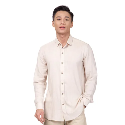 Áo Sơ Mi Nam F2 Fashion & Freedom Linen SMM141-B-S-0619 Màu Be Size S
