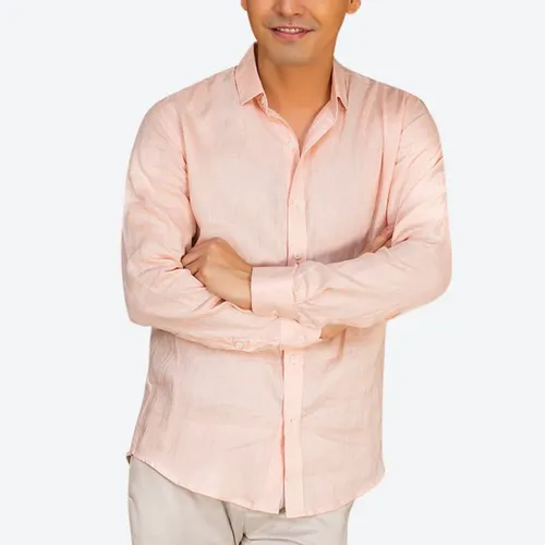 Áo Sơ Mi Nam F2 Fashion & Freedom Linen New Breeze SMM134-HD-S-0619 Hồng Nhạt Size S