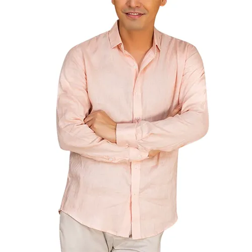 Áo Sơ Mi Nam F2 Fashion & Freedom Linen New Breeze SMM134-HD-S-0619 Hồng Nhạt Size S