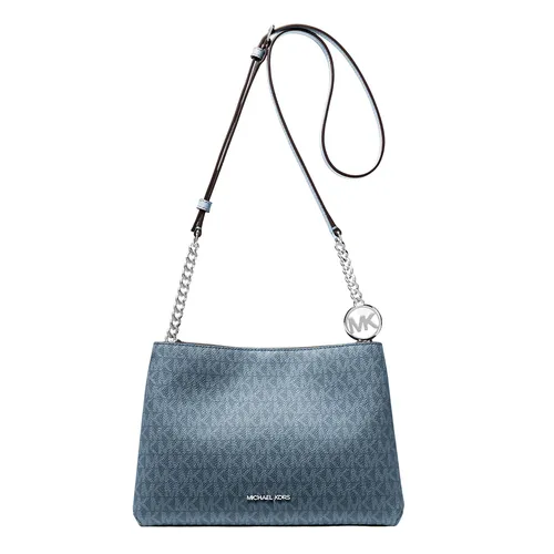 Túi Đeo Chéo Nữ Michael Kors MK Christina Small Signature Logo Crossbody Bag 35T6S8WC0V Màu Xanh Blue