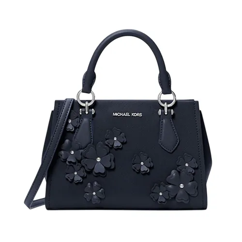 Túi Đeo Chéo Nữ Michael Kors MK Marilyn Small Floral Embellished Satchel 35S6S6AM5L Màu Xanh Navy