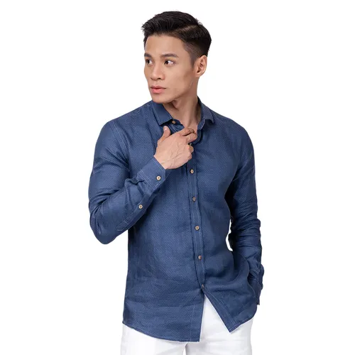 Áo Sơ Mi Linen Nam F2 Fashion & Freedom SMM178-XHT-S-0619 Màu Xanh Dương Size S