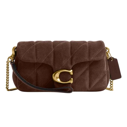 Túi Đeo Chéo Nữ Coach Tabby Chain Crossbody Bag 19 With Quilting CCD85 Màu Nâu Đậm
