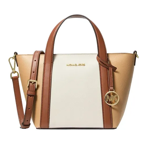 Túi Tote Michael Kors MK Pratt Small Color-Block 35S4G3FM1I-3117 Màu Nâu Trắng