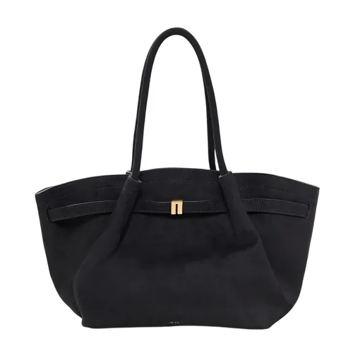 Túi Tote Nữ JW Pei Hana Medium Faux Suede Black Bag Màu Đen