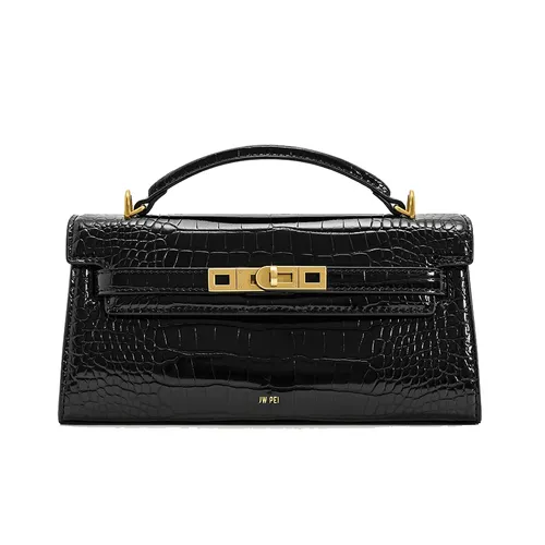 Túi Xách Tay Nữ JW Pei Noor Top Handle Bag Black Croc Màu Đen