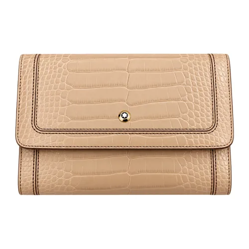 Ví Montblanc Genuine Leather Wallet Limited Trifold Màu Beige