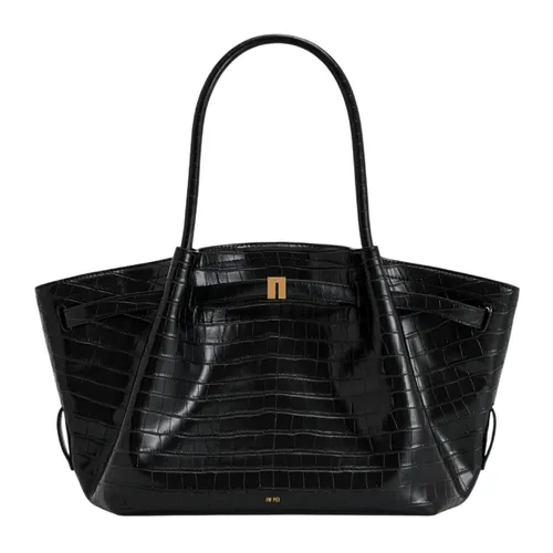 Túi Tote Nữ JW Pei Hana Medium Tote Bag Black Croc Màu Đen